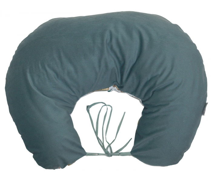 Perna pentru gravide si alaptare, husa detasabila cu fata dubla, bumbac si catifea, si umplutura antialergică BabySoft®, Teddy Khaki, Amy [6]