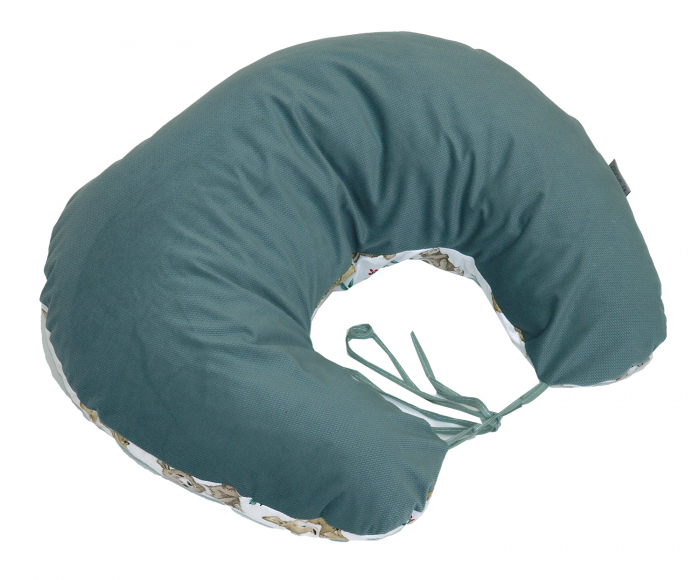 Perna pentru gravide si alaptare, husa detasabila cu fata dubla, bumbac si catifea, si umplutura antialergică BabySoft®, Teddy Khaki, Amy [4]