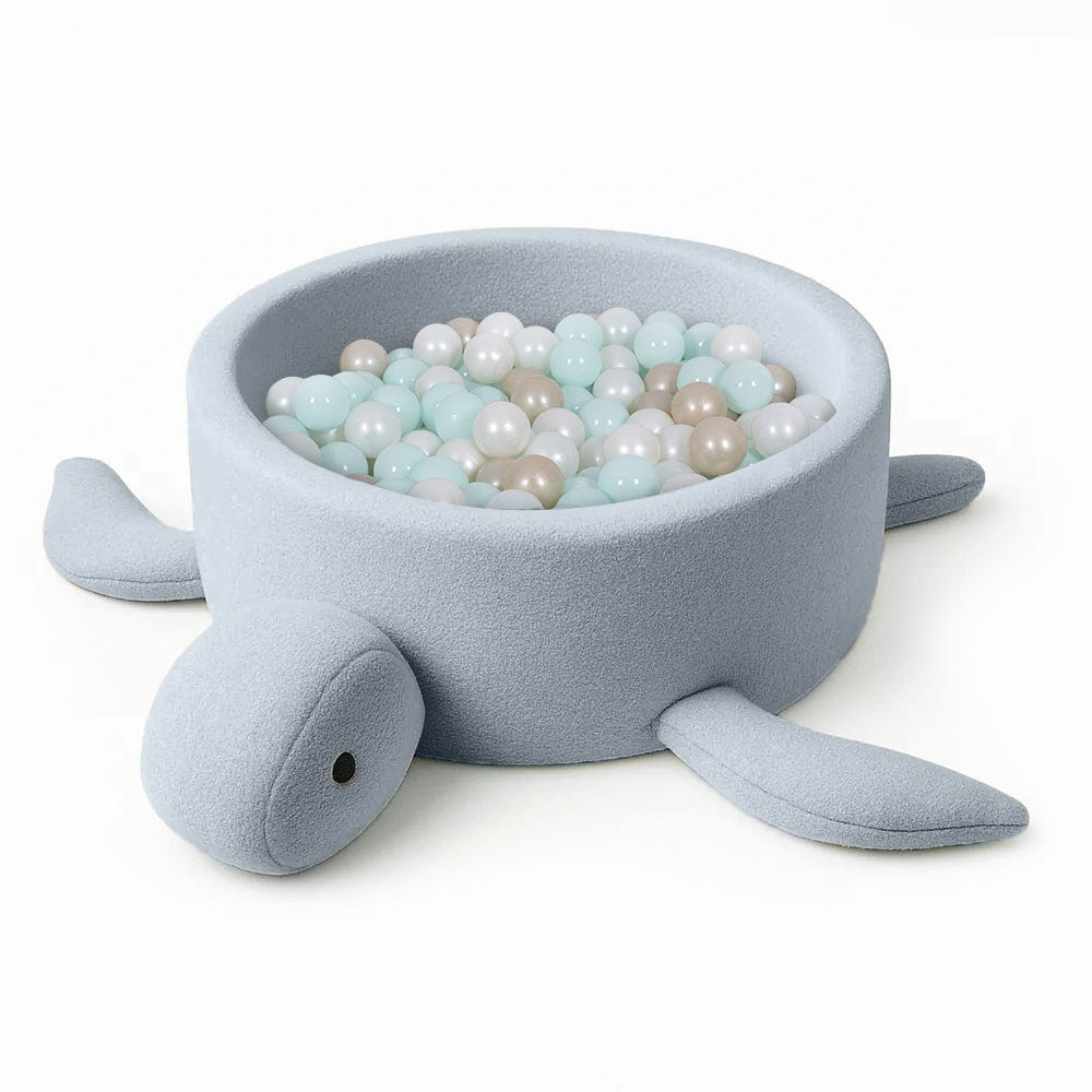 Piscină cu bile Bouclé pentru copii MeowBaby® Turtle – Dusty Ice Blue, fără bile, material reciclat certificat OEKO-TEX® [2]