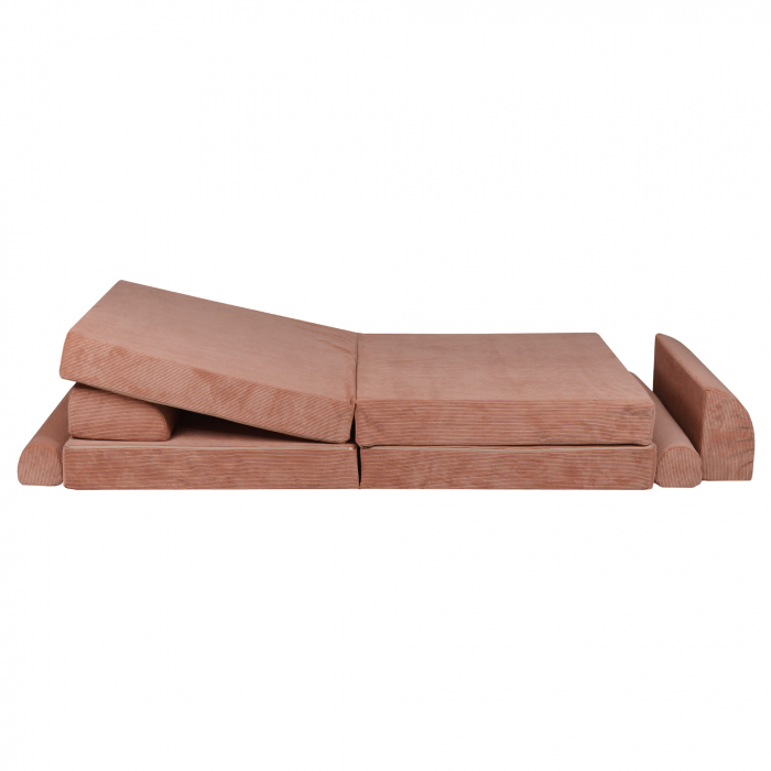 Playset Modular Canapea Premium Velur reiat / corduroy spuma – Caramiziu [5]