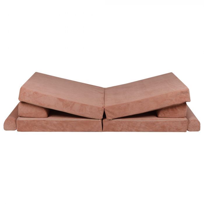 Playset Modular Canapea Premium Velur reiat / corduroy spuma – Caramiziu [6]