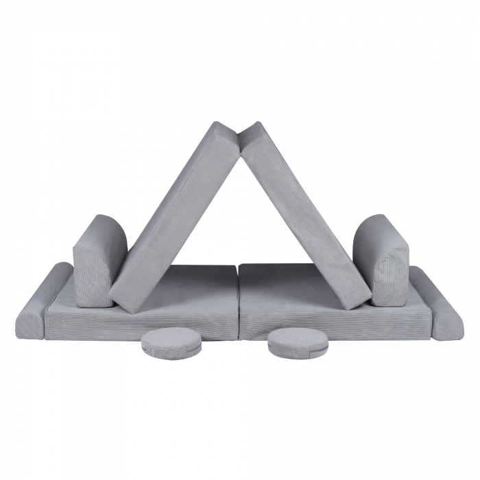 Playset Modular Canapea Premium Velur reiat / corduroy  spuma – Gri [8]
