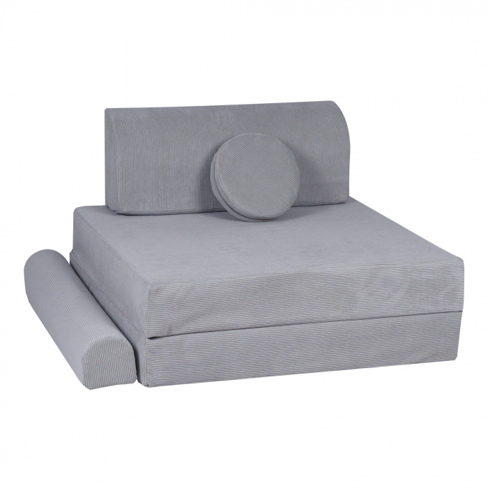 Playset Modular Canapea Premium Velur reiat / corduroy  spuma – Gri [2]