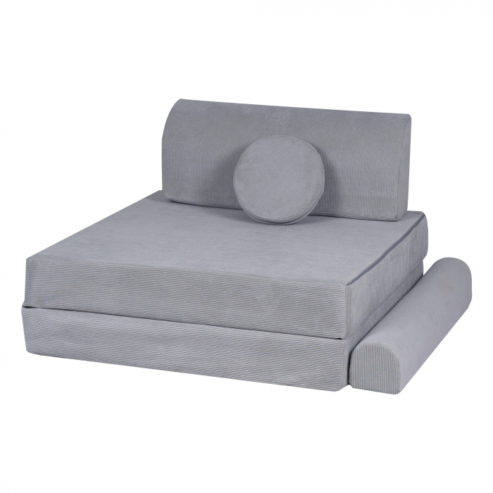 Playset Modular Canapea Premium Velur reiat / corduroy  spuma – Gri [3]