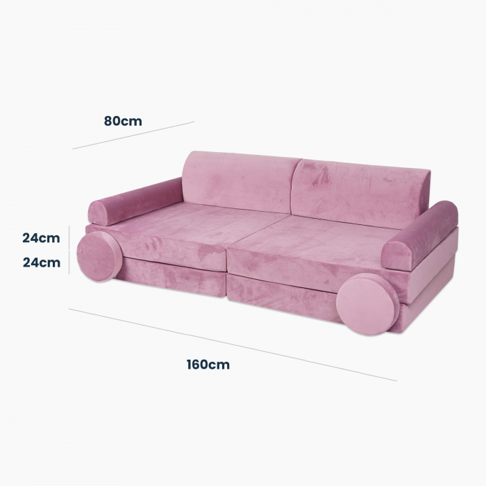 Playset Modular Canapea Premium Velvet spuma – Roz [16]