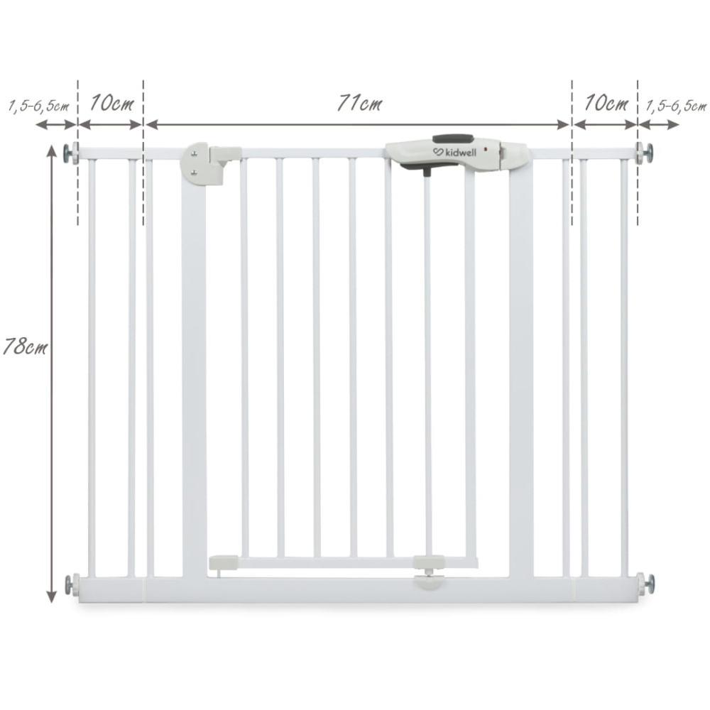 Poartă de siguranță Kidwell Guarda 75–104 cm – protecție sigură pentru copii, fără găurire [11]