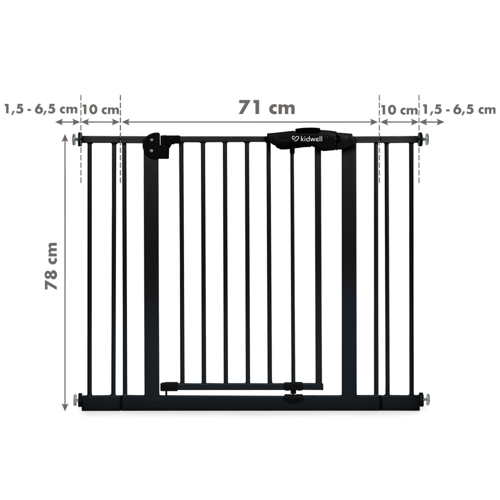 Poartă de siguranță Kidwell Guarda 75–104 cm – protecție sigură pentru copii, fără găurire [7]