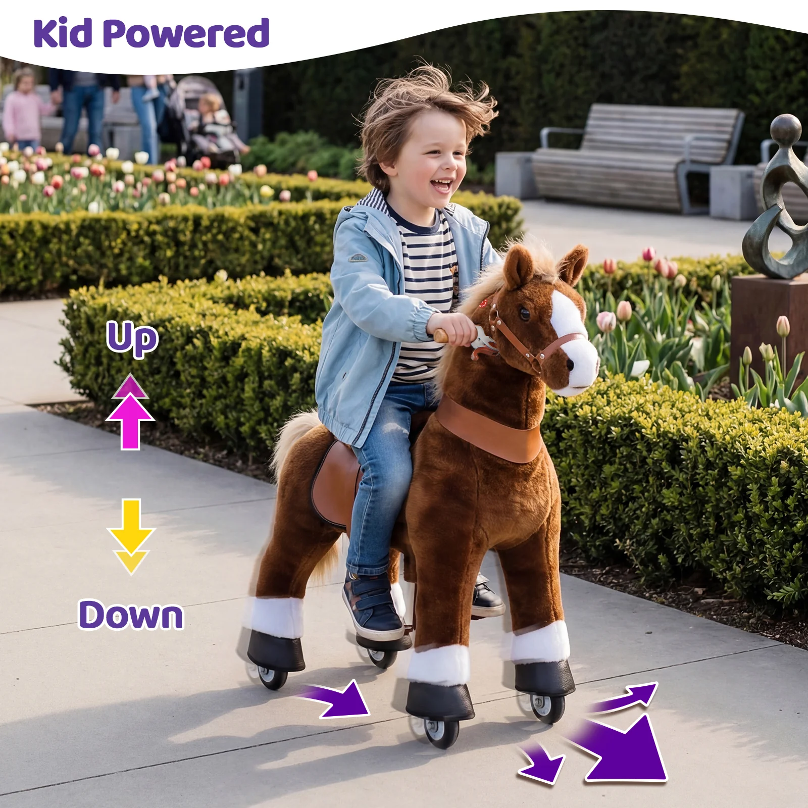 PonyCycle Model U Cal Maro - Ponei Ride-On pentru Copii, 3-4 ani, Size 3, maxim 25 kg [4]