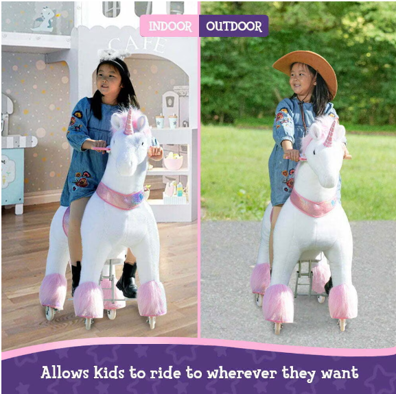 PonyCycle Model U Unicorn Roz - Ponei Ride-On pentru Copii, 3-4 ani, Size 3, maxim 25 kg [6]