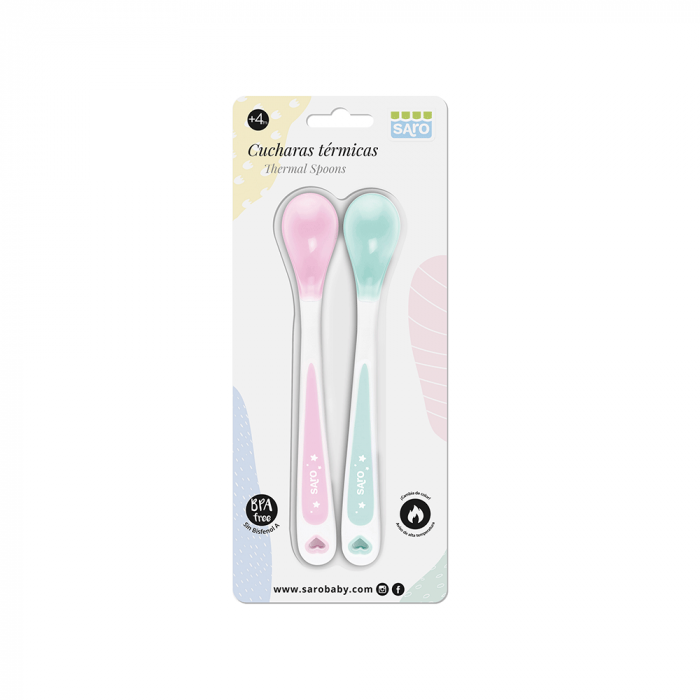 Set 2 lingurite termice, Soft-Ended, rose/mint [2]