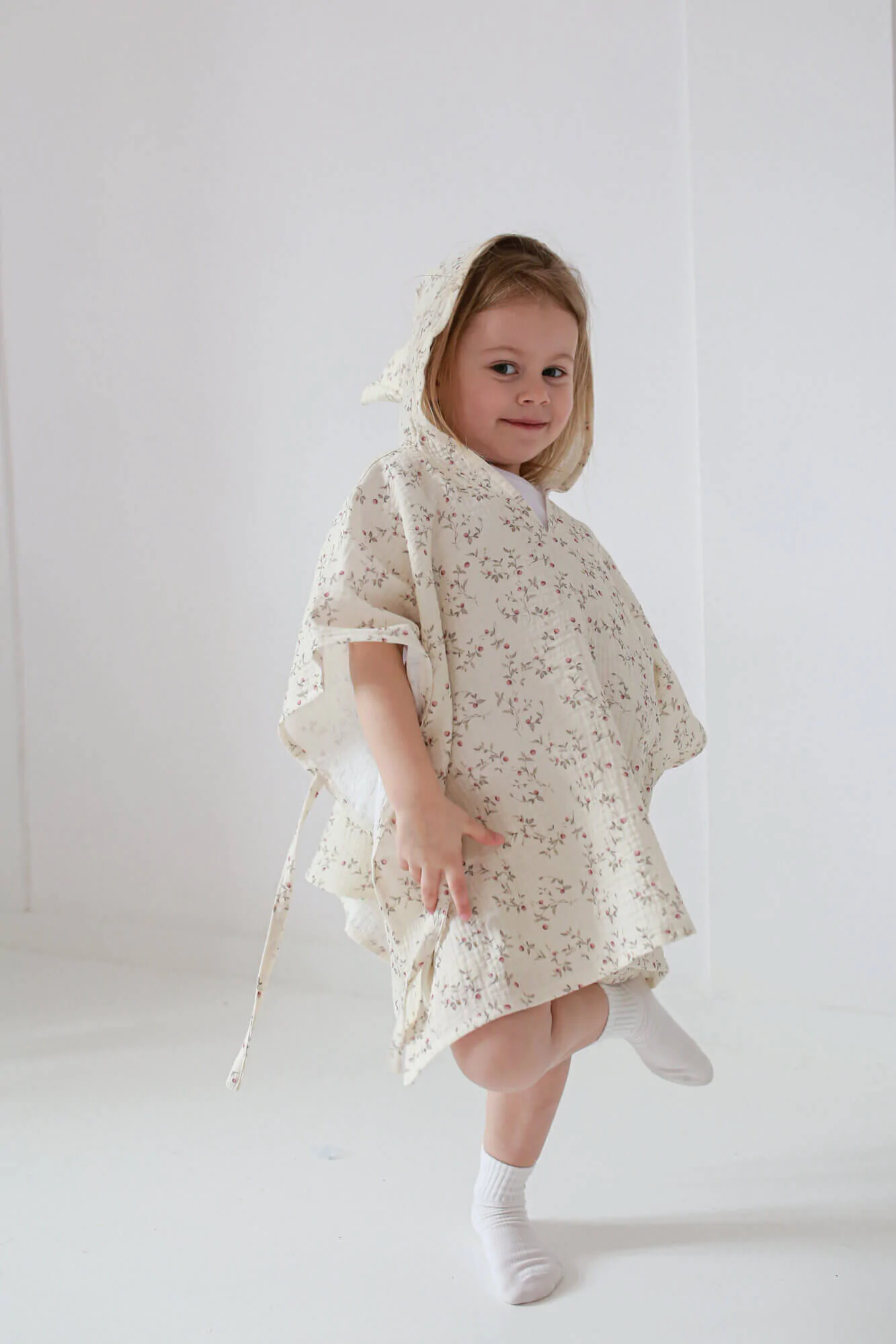 Prosop din bumbac muselina cu gluga pentru copii, Poncho,  Twiggy Dream, S 2-3 ani [5]