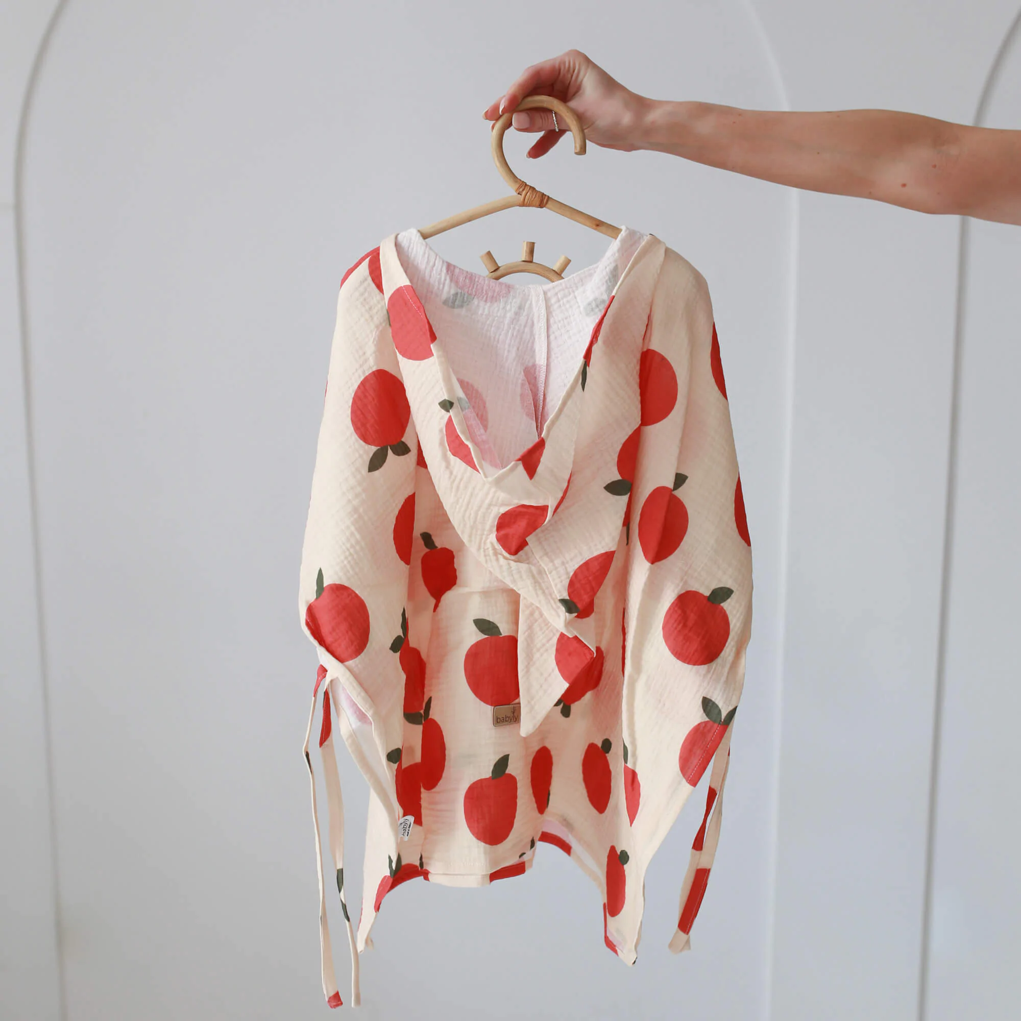 Prosop din bumbac muselina cu gluga pentru copii, Poncho, Peach, S 2-3 ani [2]