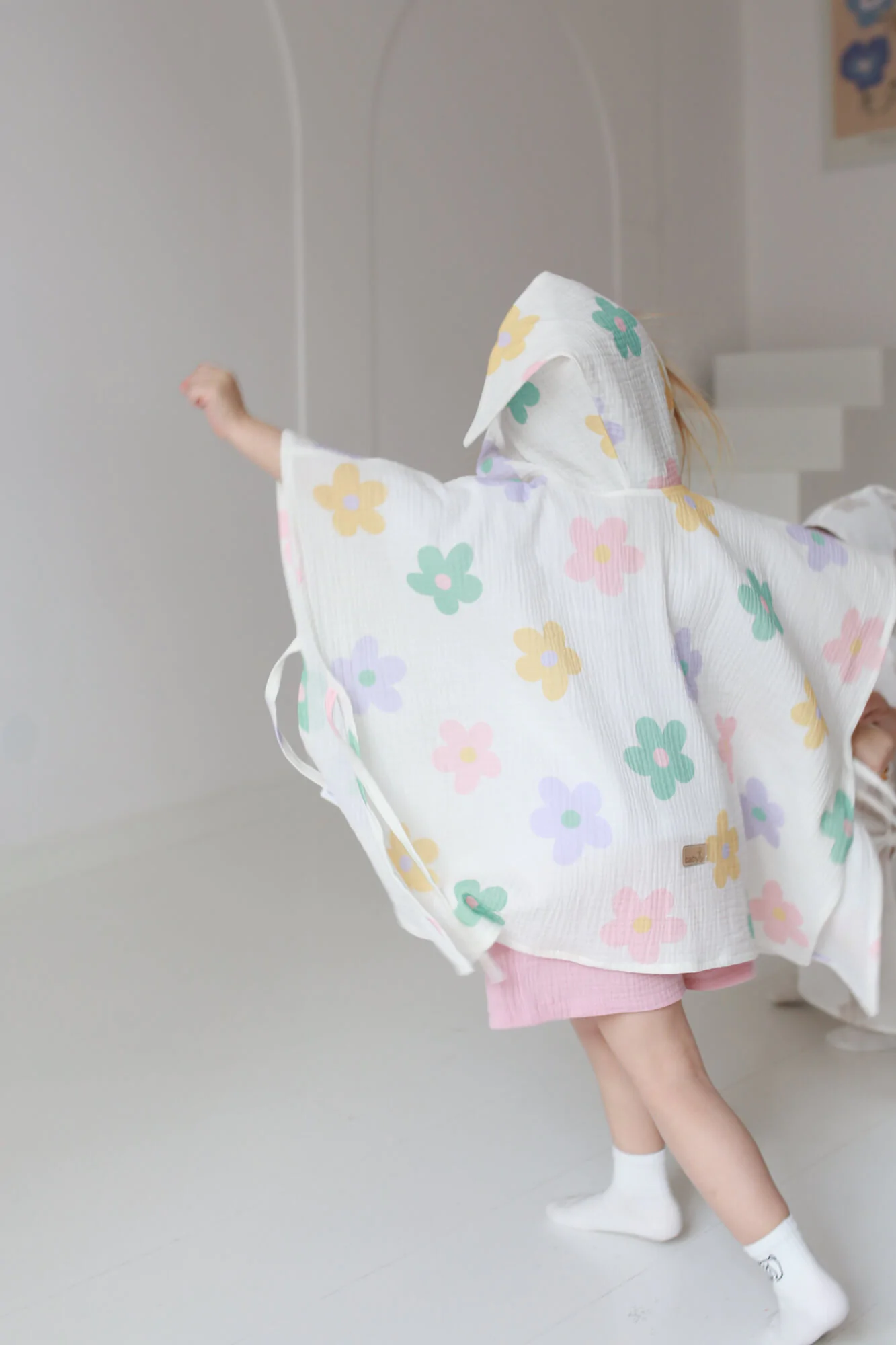 Prosop din bumbac muselina cu gluga pentru copii, Poncho,  Twiggy Dream, S 2-3 ani [7]