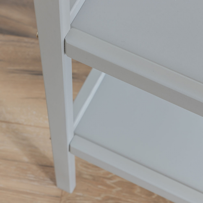Masa infasat pentru bebelusi, lemn masiv, Gri 76 x 44 x 86 cm, Cu 2 Rafturi De Depozitare Inalte,inclus Saltea din spuma, husa detasabila bumbac, Woodies, 40 x 70 cm [6]