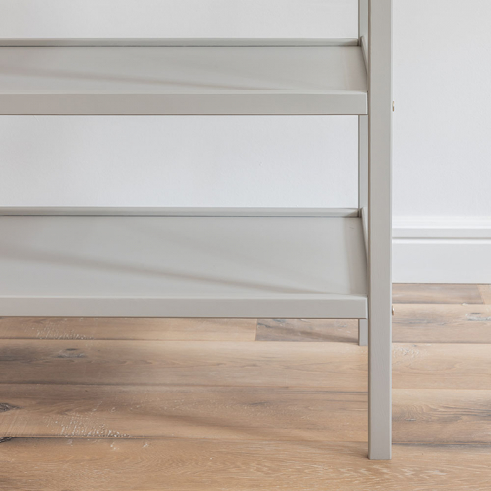 Masa infasat pentru bebelusi, lemn masiv, Gri 76 x 44 x 86 cm, Cu 2 Rafturi De Depozitare Inalte,inclus Saltea din spuma, husa detasabila bumbac, Woodies, 40 x 70 cm [5]