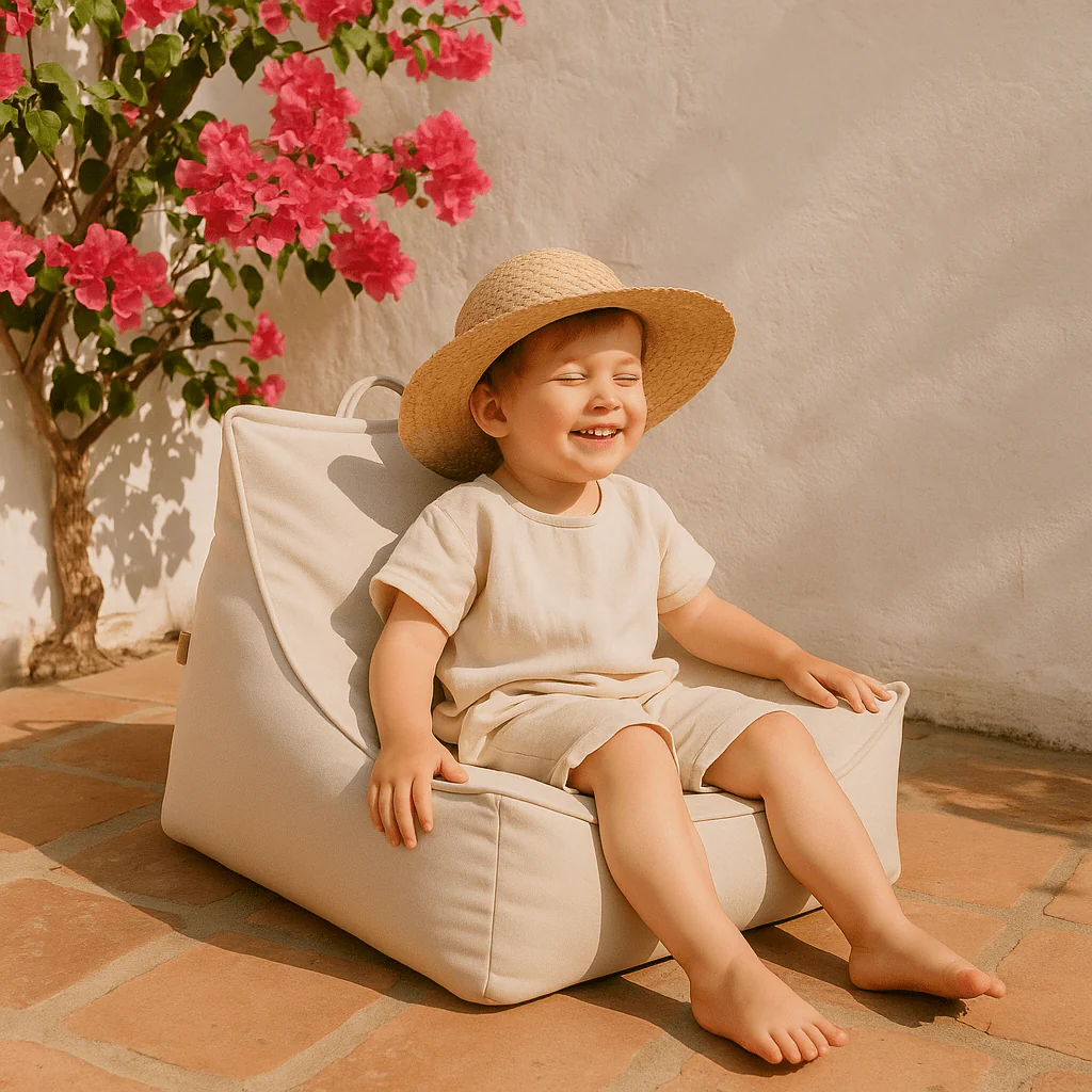 Puf Premium Copii MeowBaby® Outzy Sako Bag Drift Dlay Taupe – Fotoliu Bean Bag Indoor & Outdoor pentru Relaxare și Joacă [4]