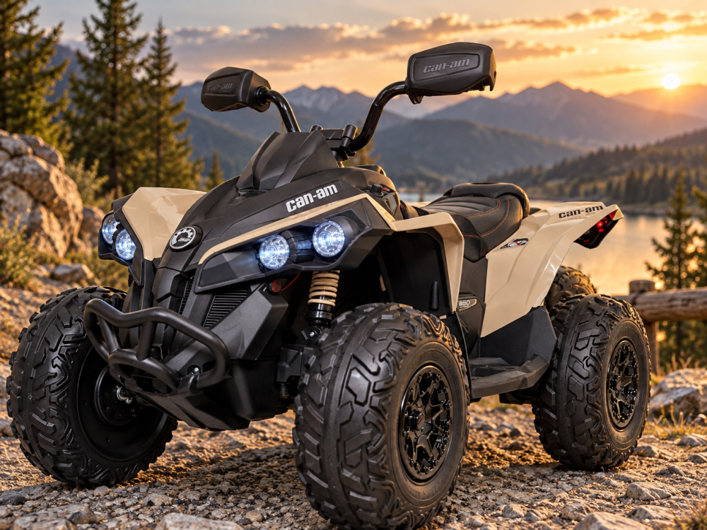 Quad Electric Copii Can-Am Maverick 24V Khaki – Control Independent, Licență Oficială, Suspensii | 3-6 Ani [2]