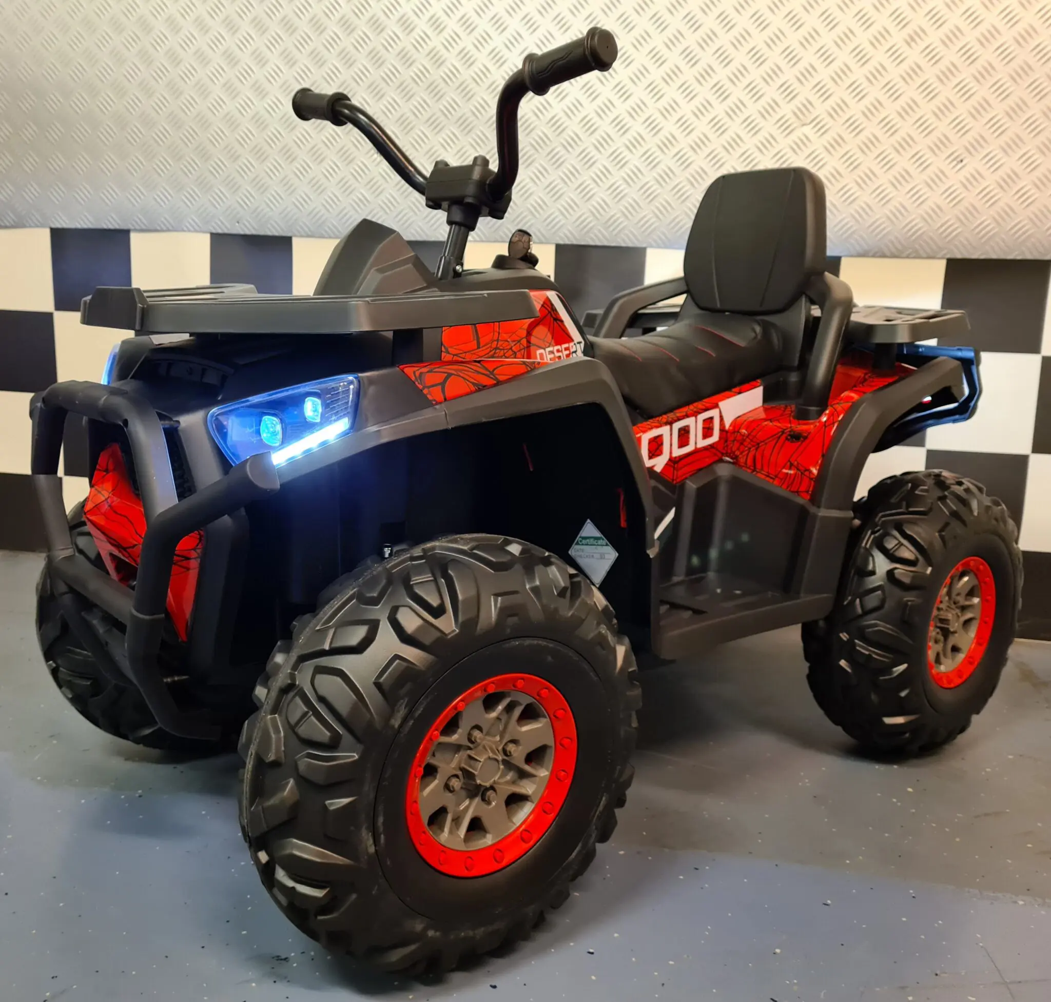 Quad Electric pentru Copii Spider Desert 12V Roșu – Design Pânză de Păianjen, Suspensii, Bluetooth, Acumulator 10Ah, Roți Cauciuc | 3 Ani+, Max. 30 kg [4]