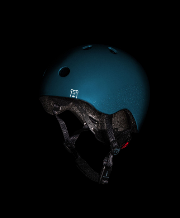 Casca de protectie pentru copii, sistem de reglare magnetic cu led, cu banda reflectorizanta, XXS-S, 45-51 cm, 1 an+, Forest, Scoot & Ride [12]