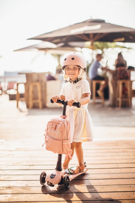 Rucsac multifunctional pentru copii, rucsac de mana, spate sau atasabil la trotineta - Rose, 1-5 ani, 9L [4]