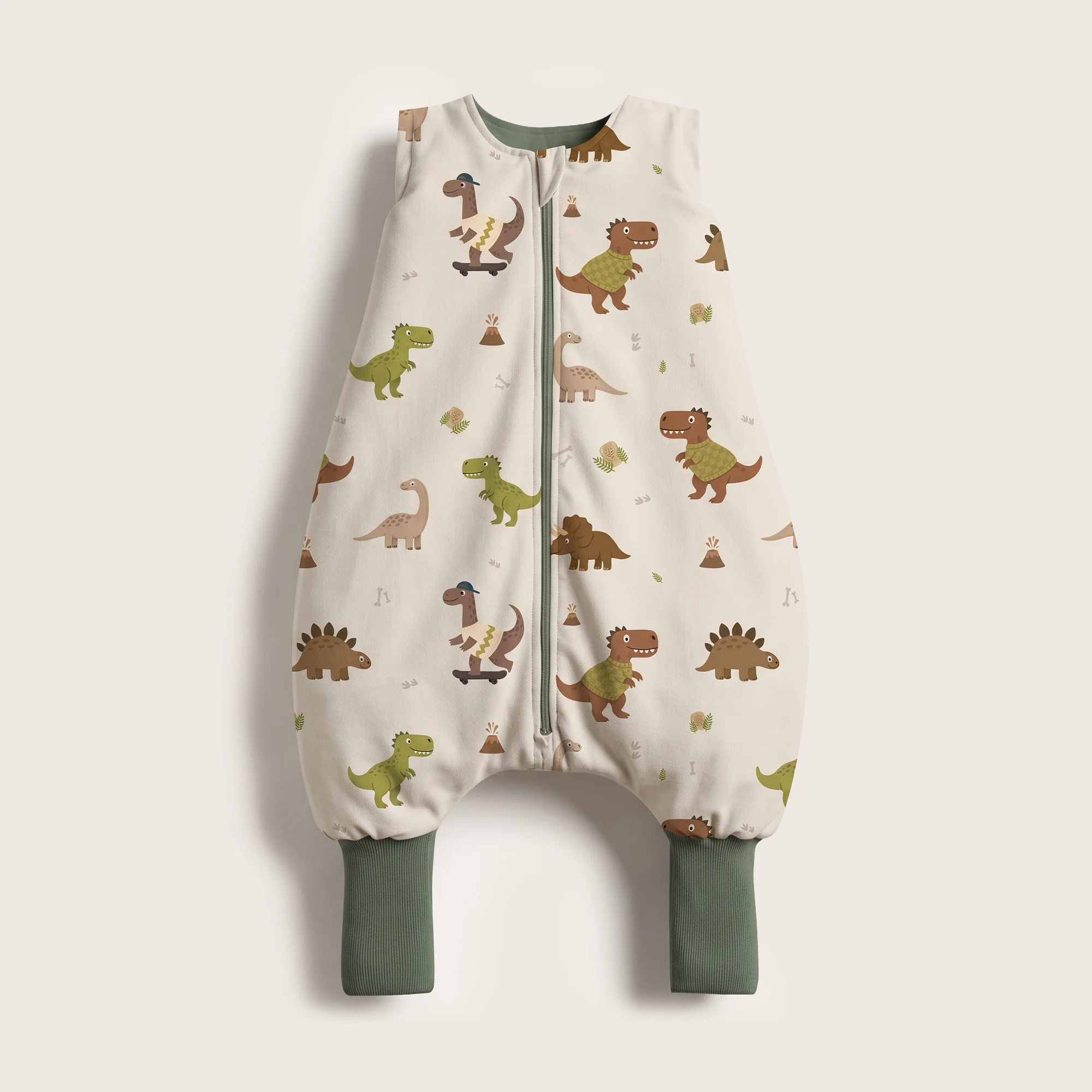 Sac de Dormit cu Picioare BabySteps® „Dino Squad" – Bumbac Premium, 1 TOG, Picioare Pliabile, Imprimeu cu Dinozauri | Mărimea S 86/92/98, 12-36 Luni [2]