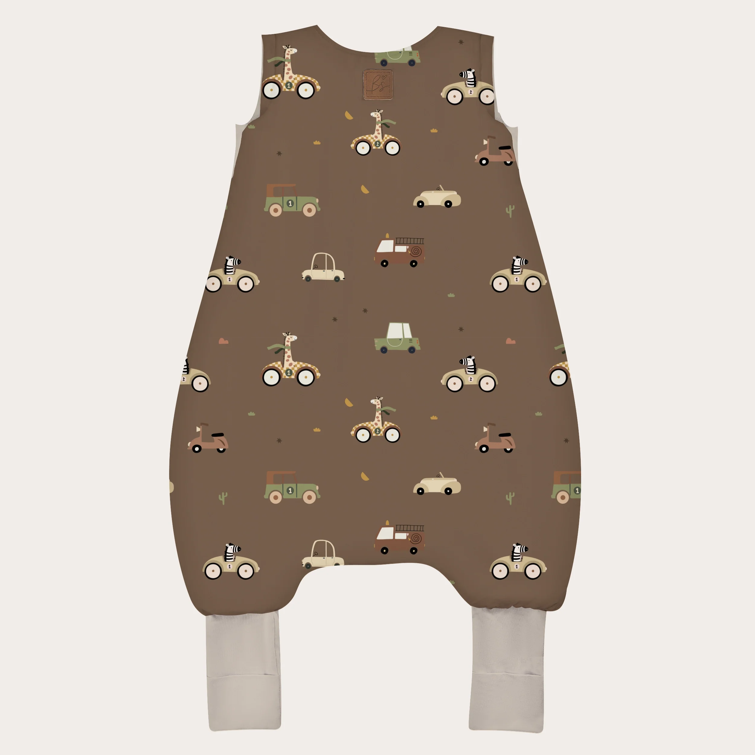 Sac de Dormit cu Picioare BabySteps® „Retro Auta" – Bumbac Premium, 1 TOG, Picioare Pliabile, Mașinuțe Retro | Mărimea S 86/92/98, 12-36 Luni [3]