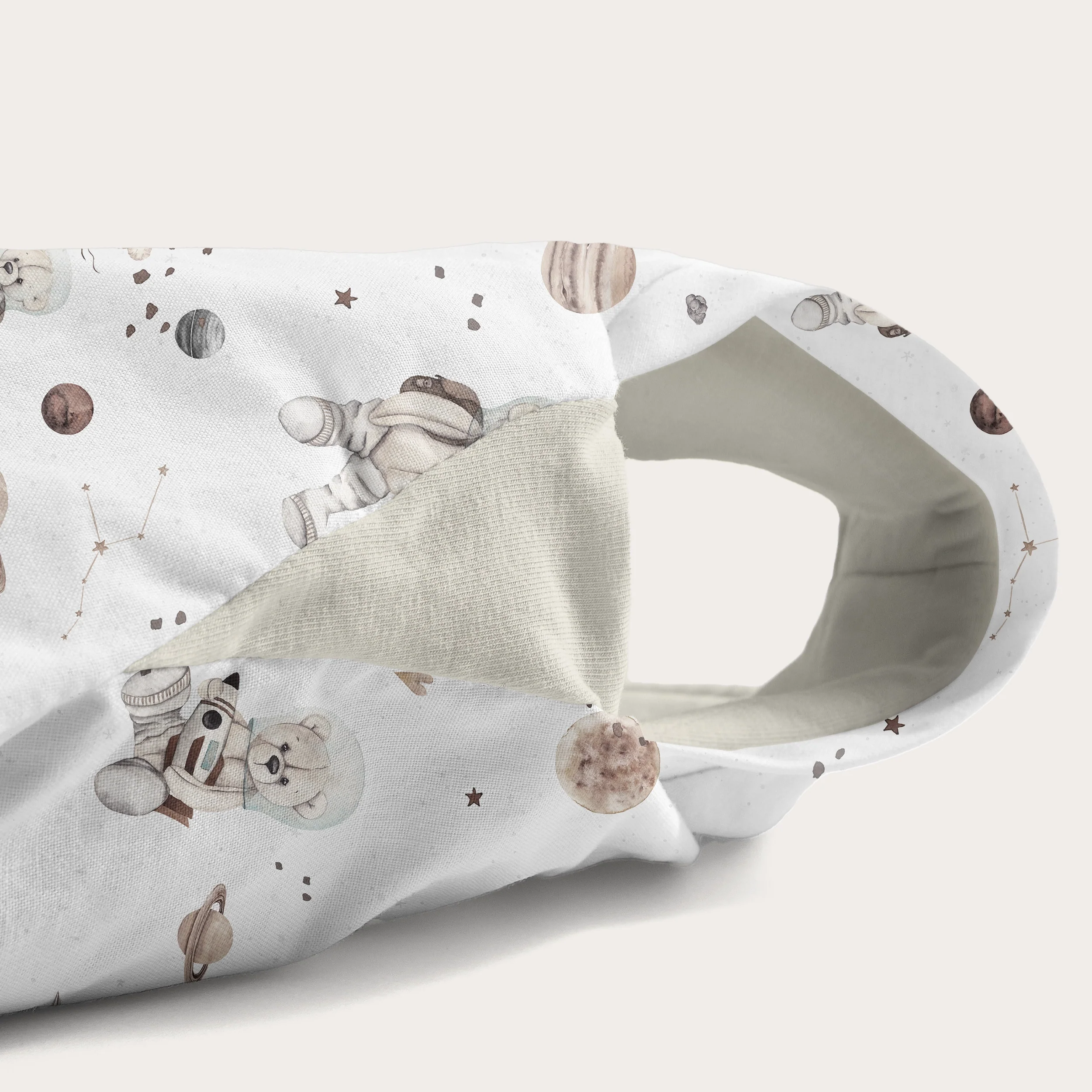 Sac de dormit cu picioare, bumbac 1 Tog, Space Teddy White, S, 1-3 ani [5]