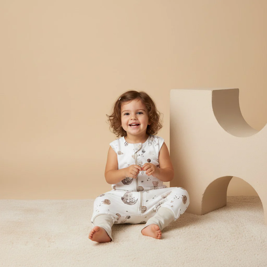 Sac de dormit cu picioare, bumbac 1 Tog, Space Teddy White, XS, 6-12 luni [2]