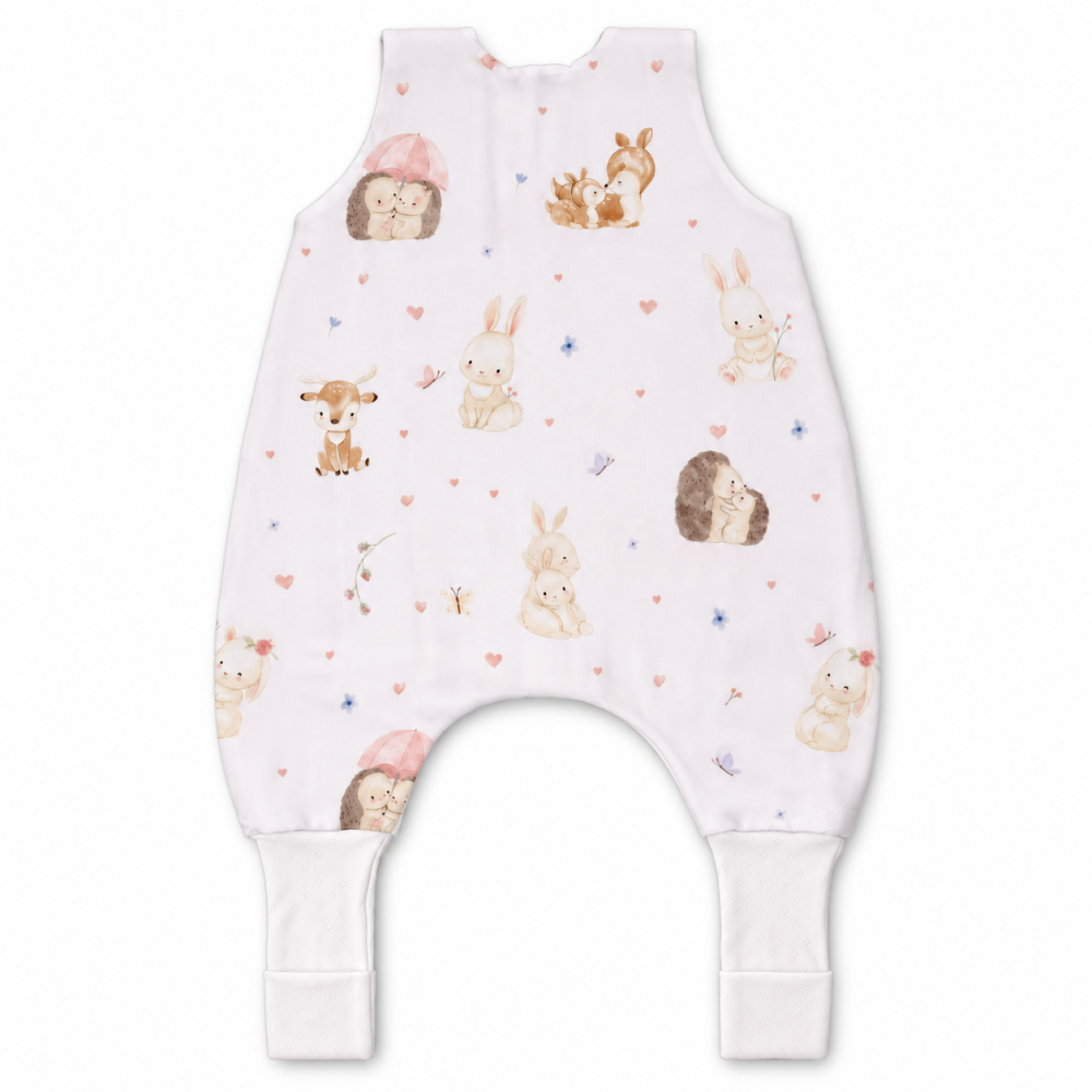 Sac de dormit de vară cu picioare Amy Îmbrățișări din Pădure, viscoză din bambus, 1 TOG, mărimea S (80-86cm), 62x50cm – cu șosete integrate [6]