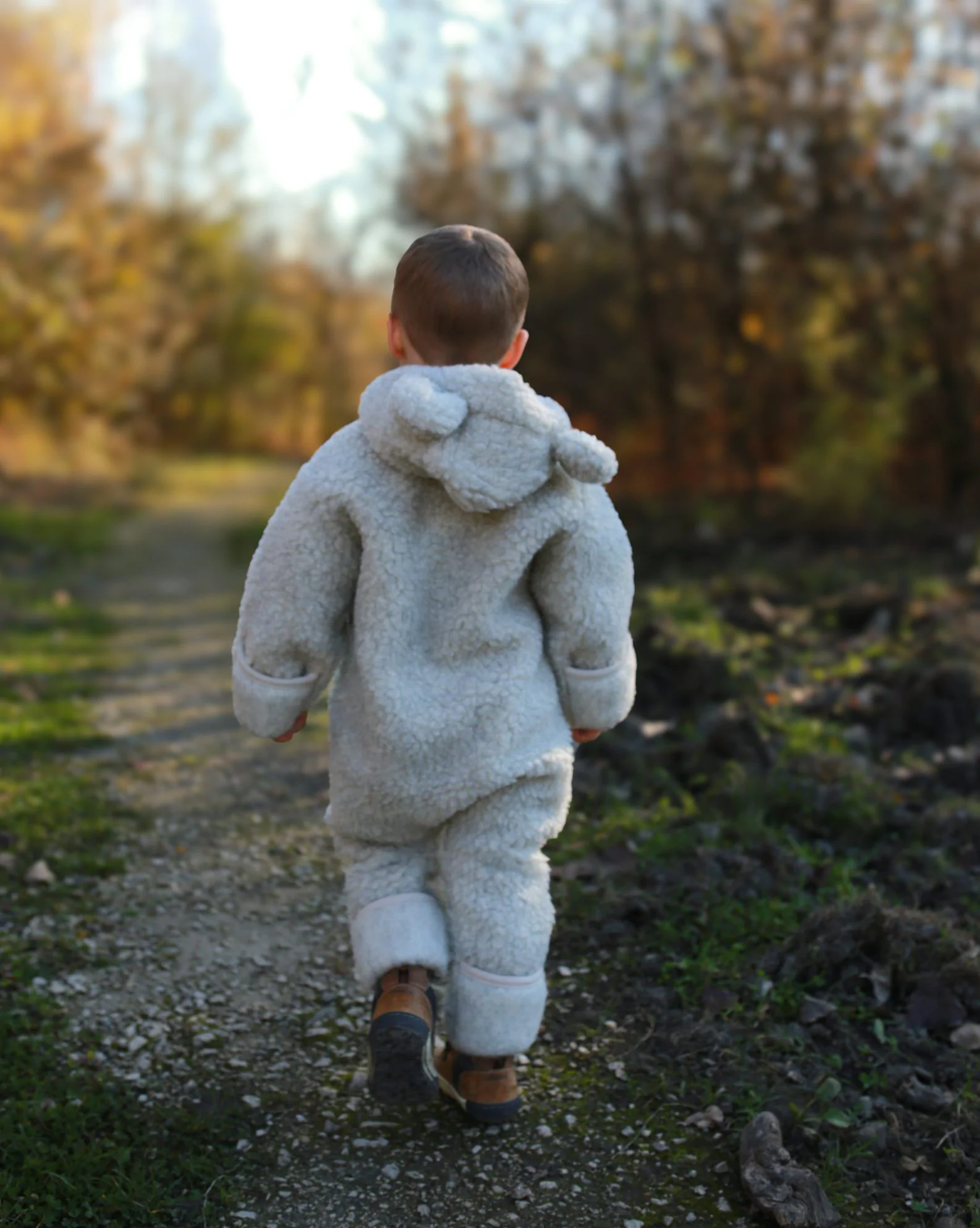 Salopetă din lână merinos pentru bebeluși – Gray| Căldură naturală „Ursuleț de pluș” 0-6 luni [2]