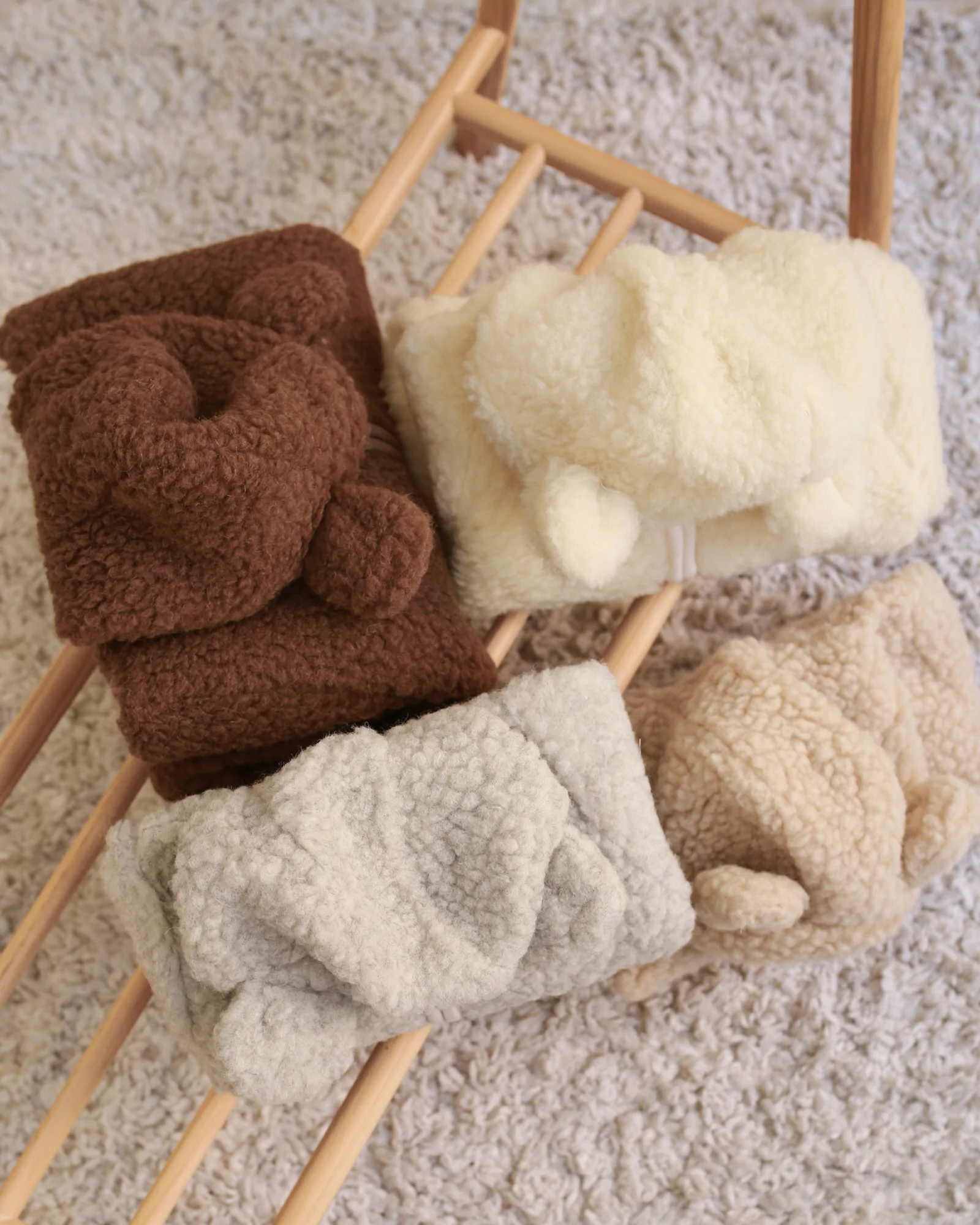 Salopetă din lână merinos pentru bebeluși – Cream | Căldură naturală „Ursuleț de pluș” 6-18 luni [3]