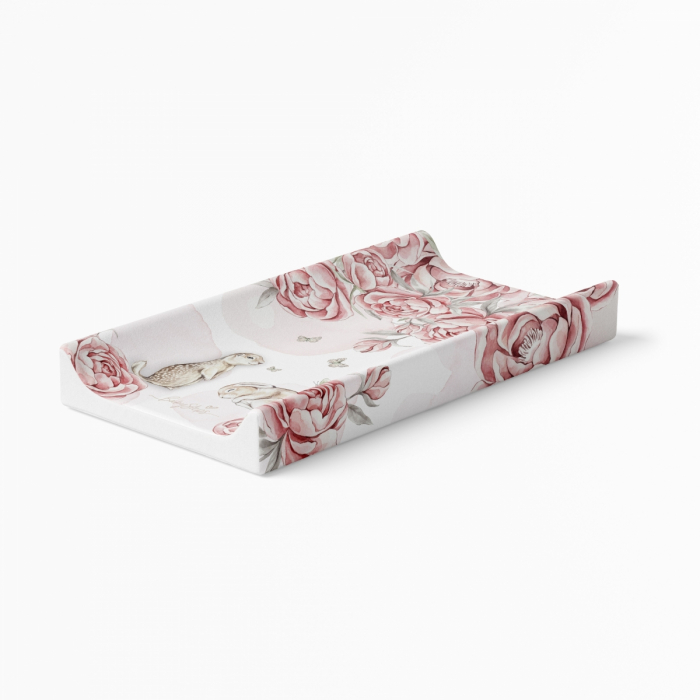 Saltea de infasat cu spate intarit si margini de protectie 50x80 cm, Peony Dreamland [2]