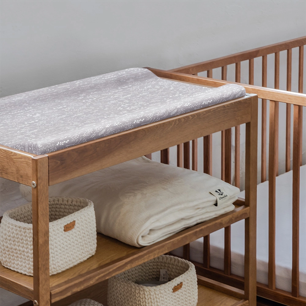 Saltea din spuma pentru masa de infasat din lemn, impermeabila cu margini de protectie, 70x40 cm Boho Dark by Woodies [2]