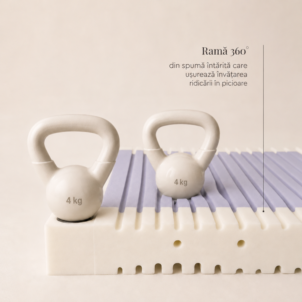 Saltea pentru copii, fata dubla, fermitate diferită, Spuma PUR HR antibacteriană si strat extra de spuma confortabila, Husa 360, Tencel cu fibre de viscoza si ioni de argint antibacteriana, 140x70x10 [2]