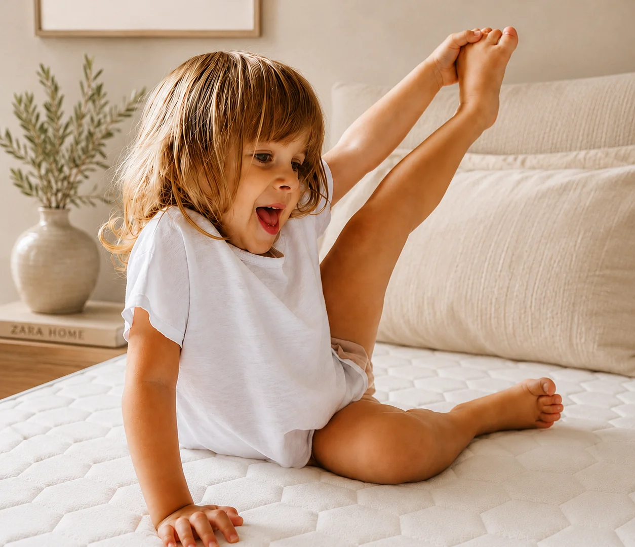 Saltea pentru copii, fata dubla, fermitate diferită, Spuma PUR HR antibacteriană si strat extra de spuma confortabila, Husa 360, Tencel cu fibre de viscoza si ioni de argint antibacteriana, 140x70x10 [10]