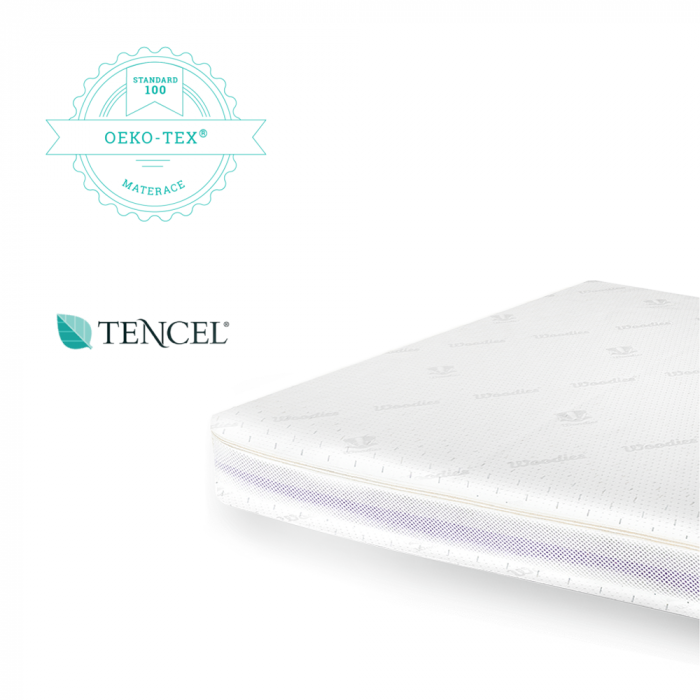 Saltea pentru copii, fata dubla, Spuma PUR profilata si strat nucă de cocos latexat, Husa 360, Tencel cu fibre de viscoza si ioni de argint antibacteriana, 120X60X9 Cm, High Natural [6]