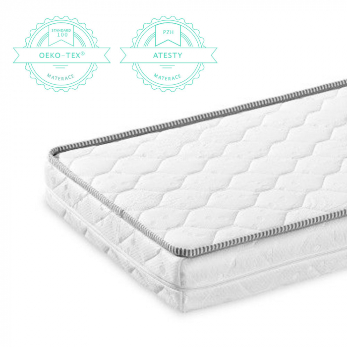 Saltea pentru copii, fata dubla, Spuma PUR si spuma HR proprietăți foarte elastice, Husa delicata 3 staturi, echipata cu margine anti-alunecare, 160X80X9 Cm, Quality [2]