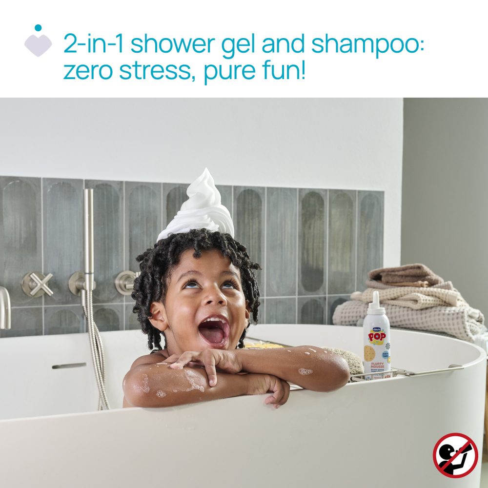 Sampon si gel de dus Chicco POP, tip spuma cu aroma de prajitura cu vanilie, formula vegana, pentru copii si adolescenti, 200 ml [4]