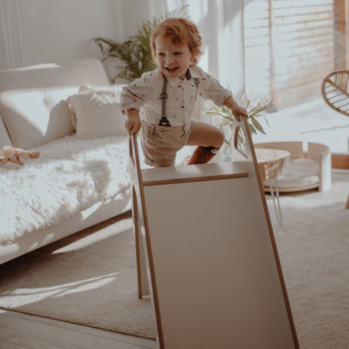 Tobogan din lemn pentru copii, Montessori, Alb, MeowBaby® [3]