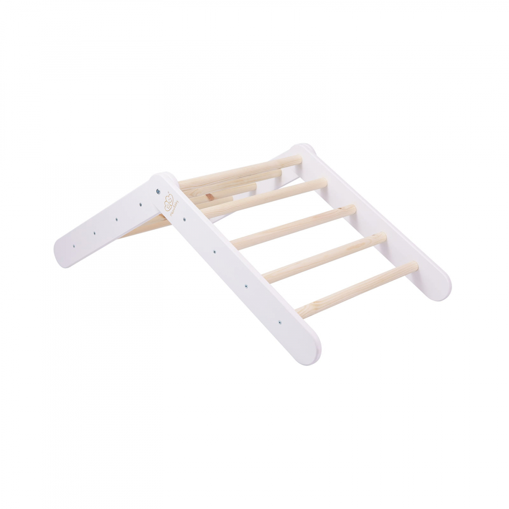 Scara din lemn pentru copii - Triunghi de catarare tip Pikler Montessori, Alb, MeowBaby® [3]