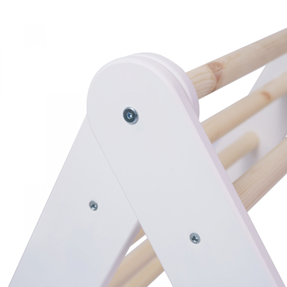 Scara din lemn pentru copii - Triunghi de catarare tip Pikler Montessori, Alb, MeowBaby® [5]