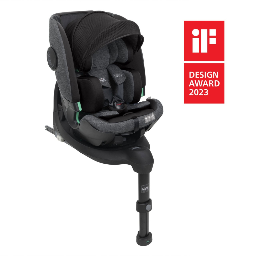 Scaun auto Chicco Bi-Seat i-Size Air cu baza Isofix, BlackAir (negru), 40-150 cm (de la nastere pana la 12 ani) [2]
