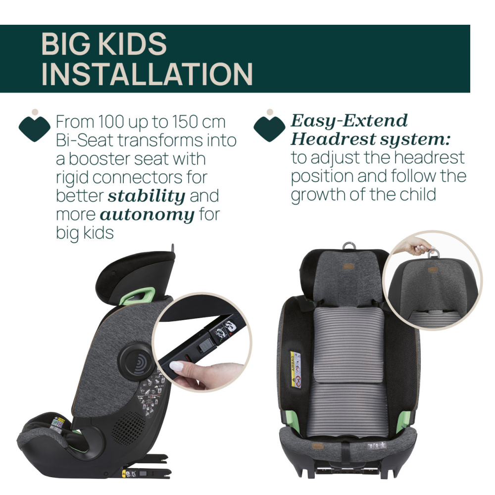 Scaun auto Chicco Bi-Seat i-Size Air cu baza Isofix, BlackAir (negru), 40-150 cm (de la nastere pana la 12 ani) [8]