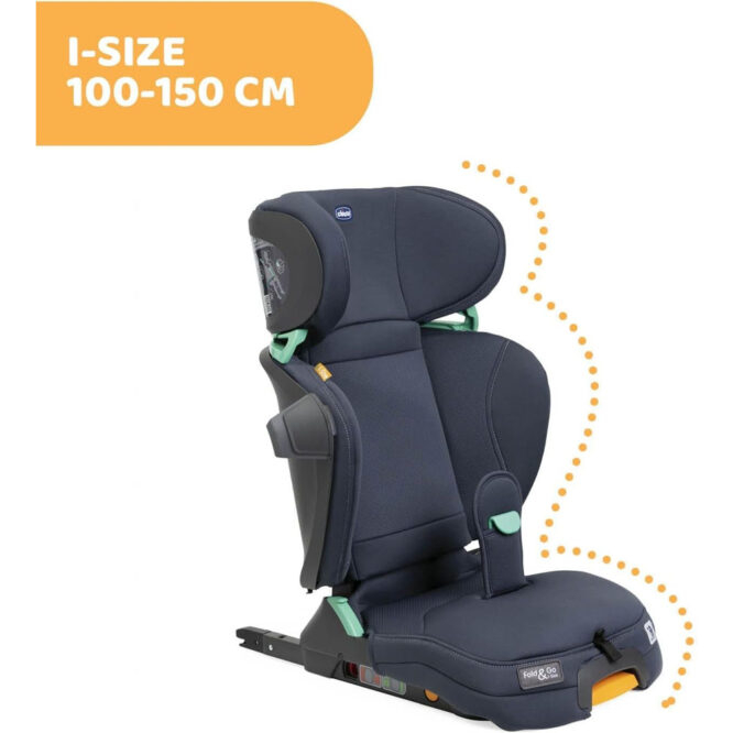 Scaun auto Chicco Fold&Go I-Size Isofix, India Ink (Albastru), 100-150cm, 3-12ani [20]