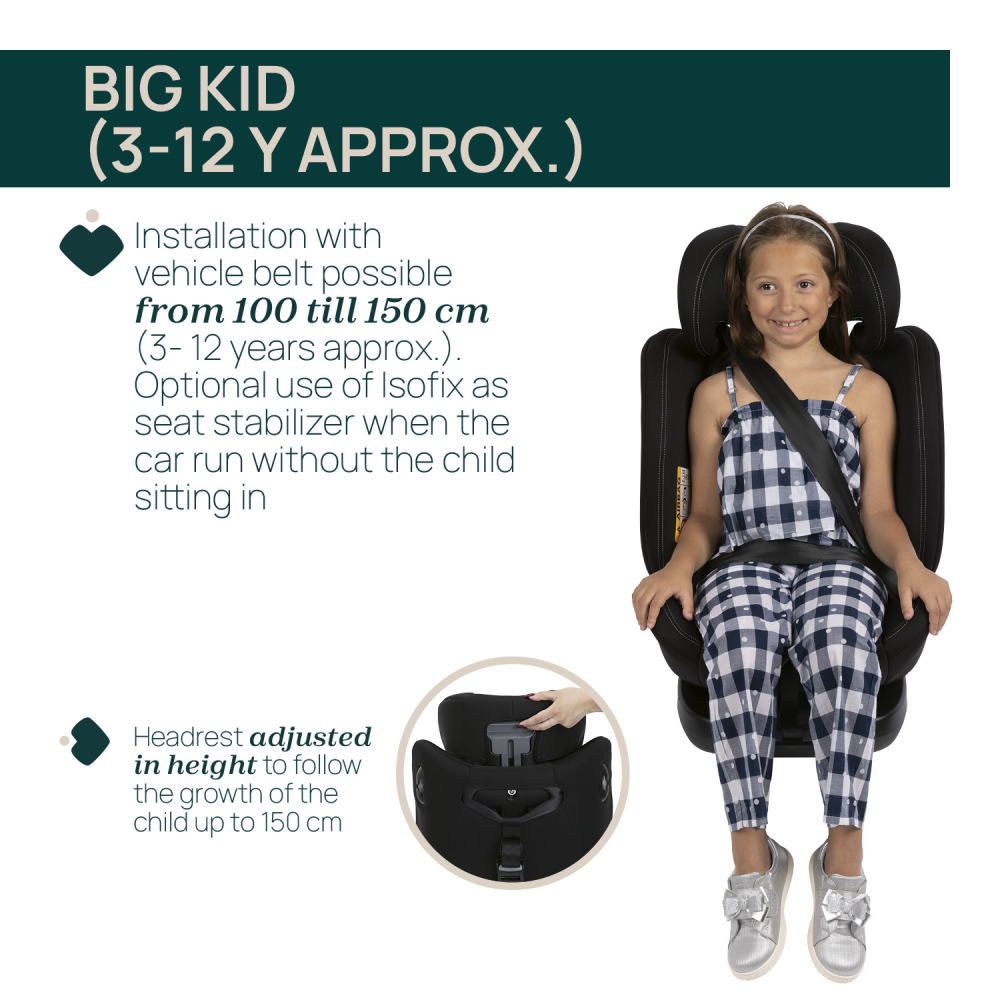 Scaun auto rotativ Chicco Unico EVO i-Size, Black (Negru), de la nastere pana la 12 ani (40-150 cm) [2]