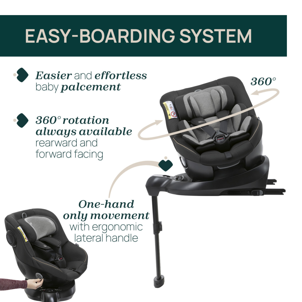 Scaun auto rotativ cu baza isofix Chicco Seat 105 i-Size, Posh Black, 40-105cm, de la nastere pana la 4 ani [13]