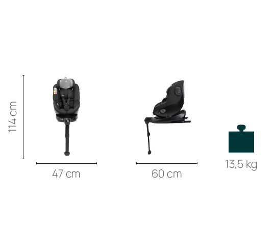 Scaun auto rotativ cu baza isofix Chicco Seat 105 i-Size, Posh Black, 40-105cm, de la nastere pana la 4 ani [9]