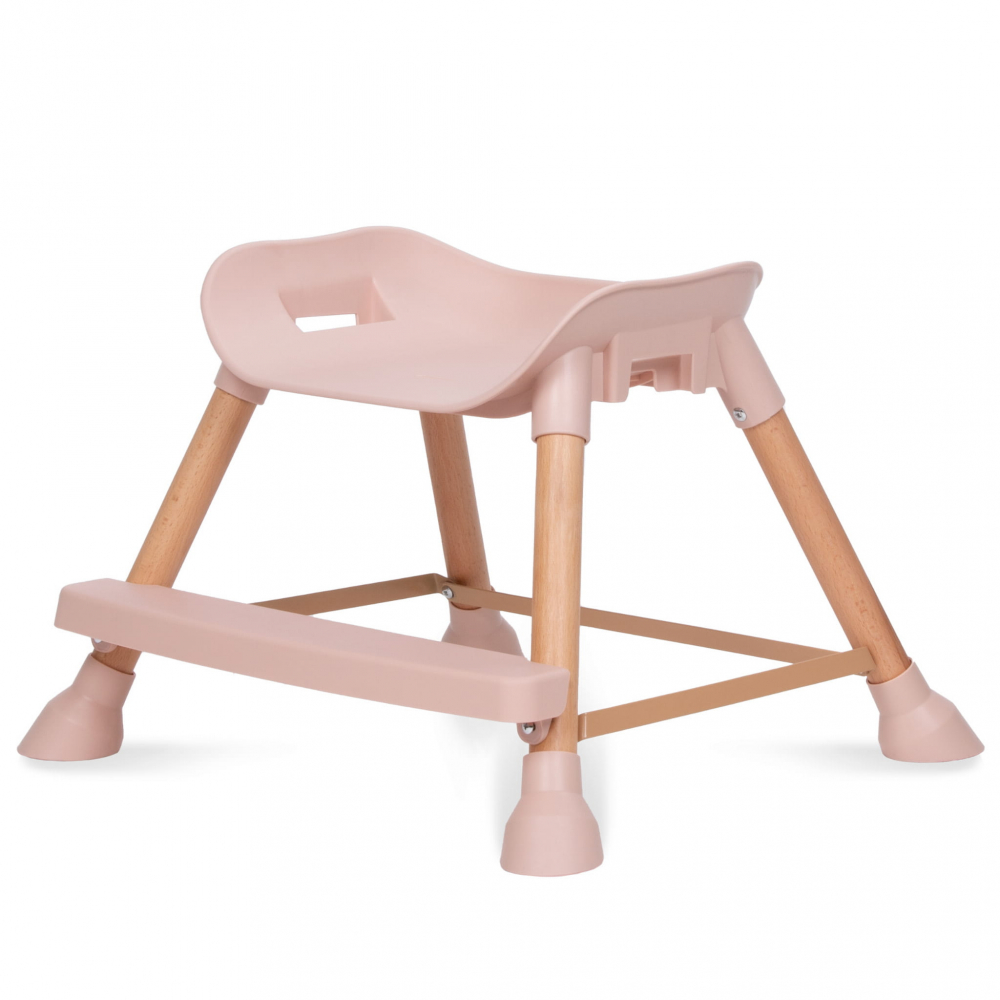 Scaun de Masa 4in1 pentru Bebelusi si Copii, Eatan Wood, Înălțime Ajustabila, Varsta 0-15 kg, Centura de Siguranta in 5 Puncte, Depozitare, Roz [10]