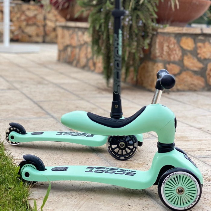 Trotineta copii cu sezut, transformabila 2in1, HighwayKick 1 Kiwi, 1-5 ani, pana la 50 kg, Scoot & Ride [12]