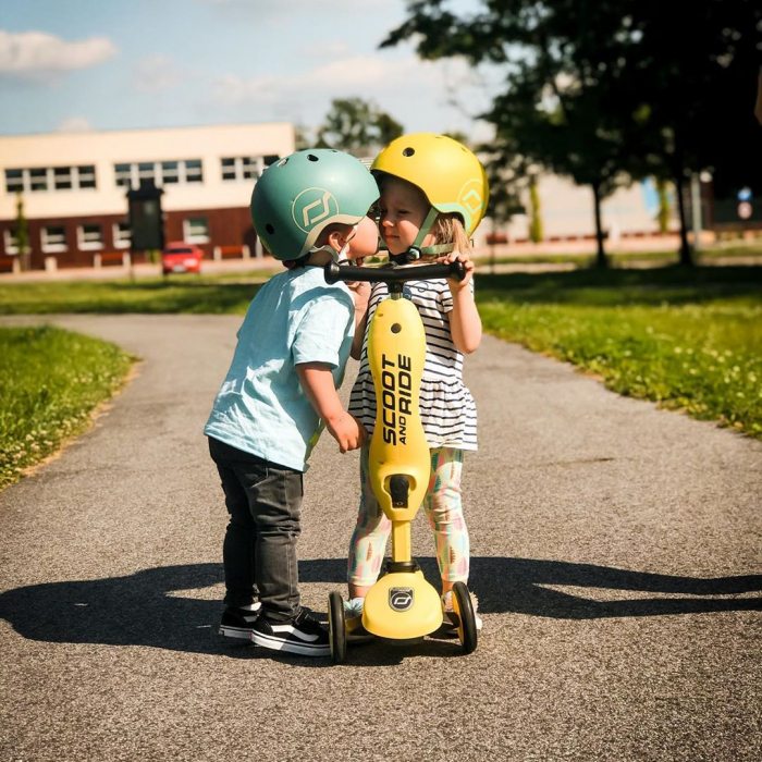 Trotineta copii cu sezut, transformabila 2in1, HighwayKick 1 Lemon, 1-5 ani, pana la 50 kg, Scoot & Ride [12]